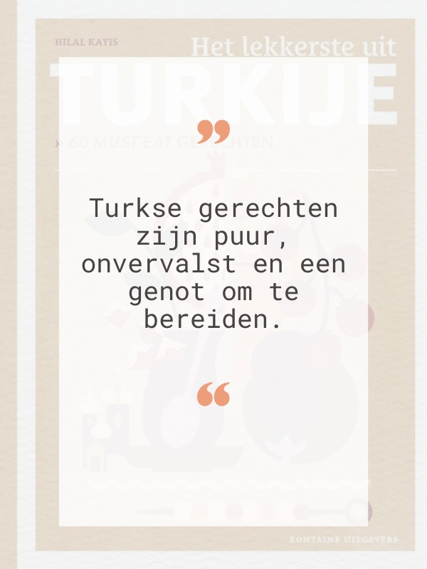 Het lekkerste uit Turkije cover en quote